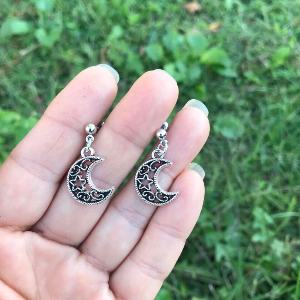 Handmade celestial earrings - Picture 3 of 5